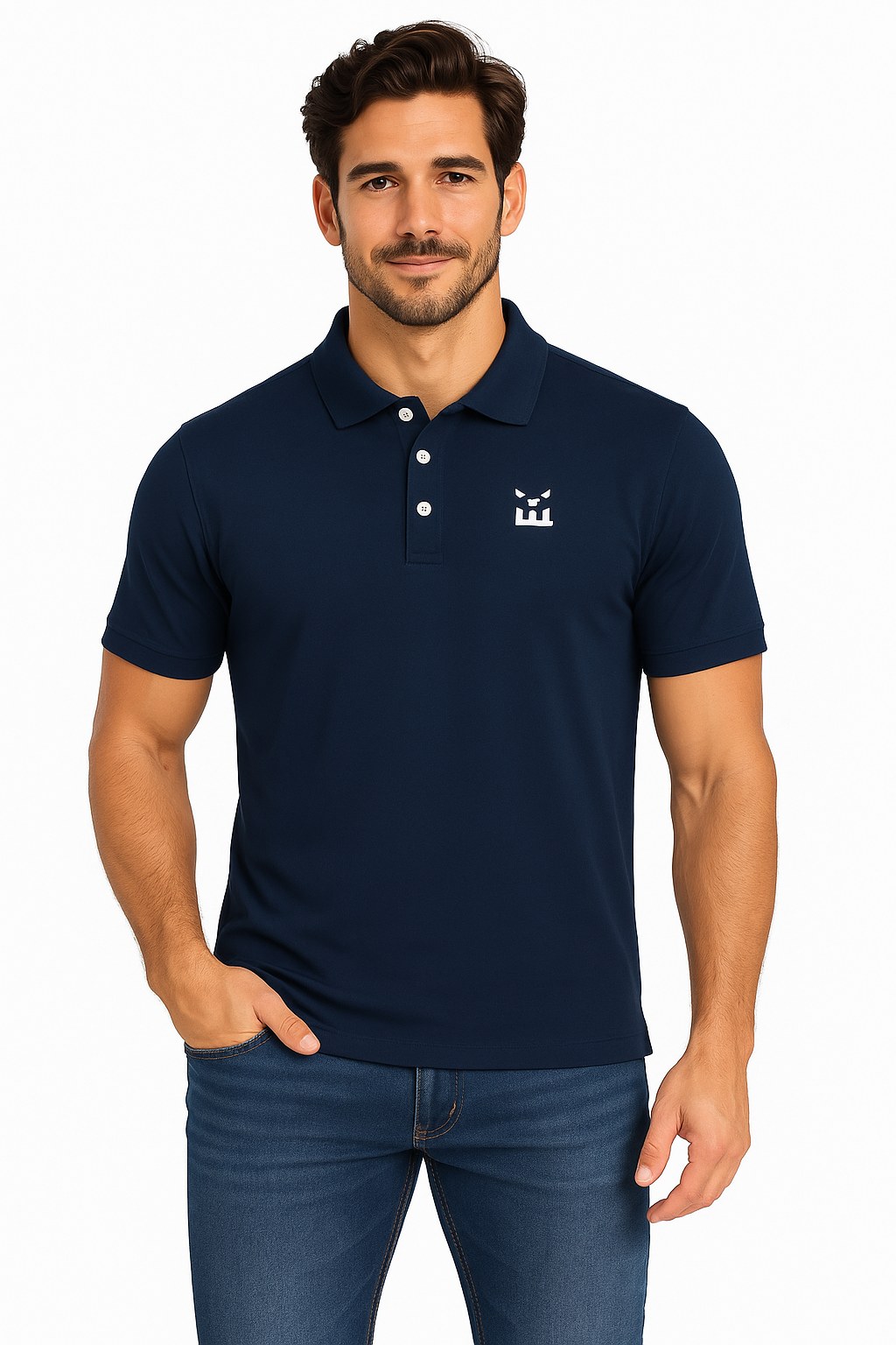 Men Short Sleeve Collared Shirt